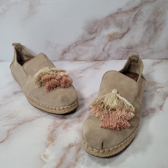 Tom's Alpargata Beige Suede Tassel Espadrilles - Picture 8 of 14